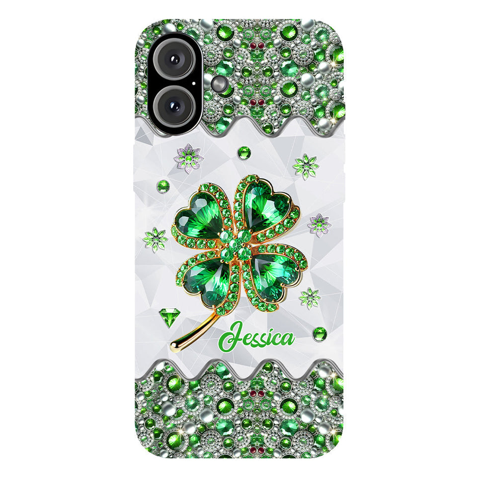 Lucky Four-Leaf Clover - Personalized Saint Patrick's Day Full Print Phone Case