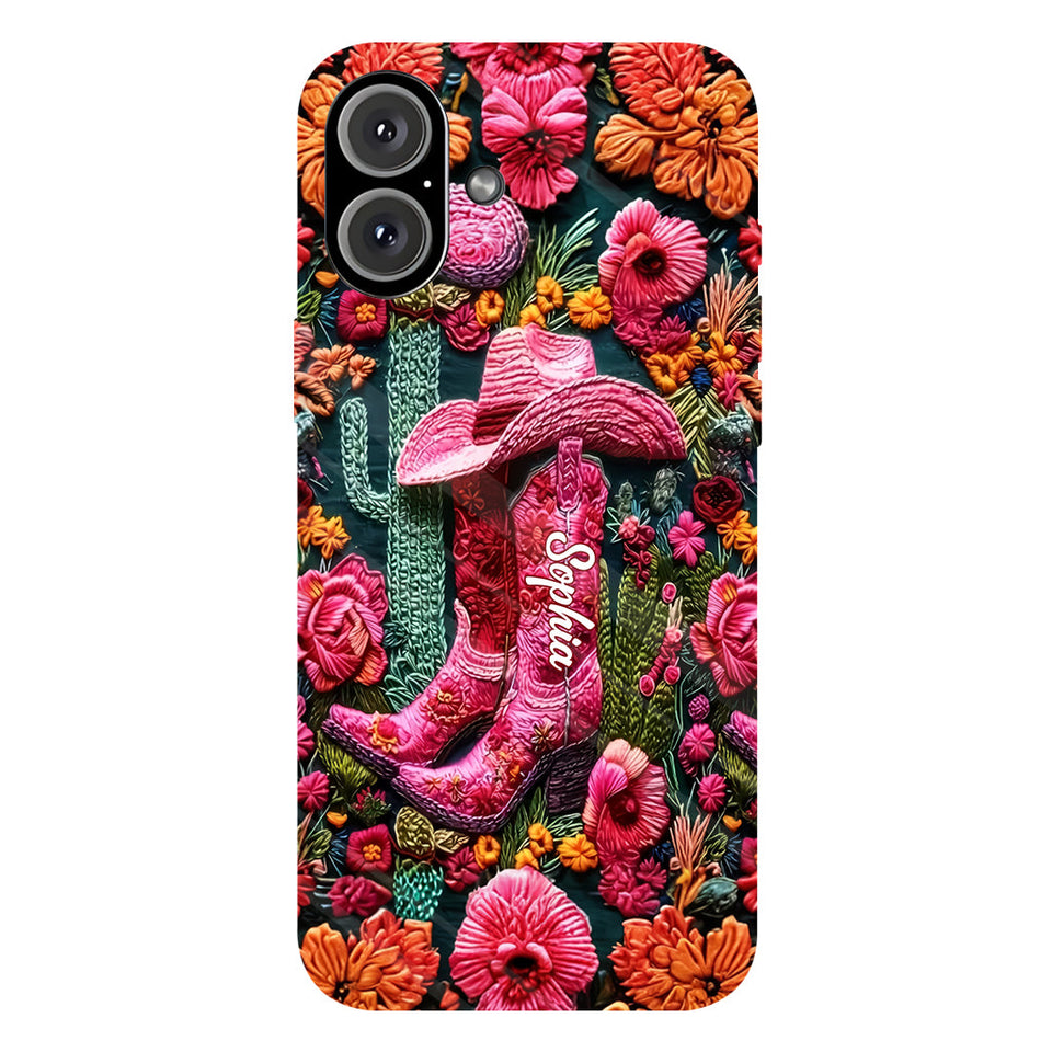 Pink Cowgirl - Personalized Country Girl Full Print Phone Case