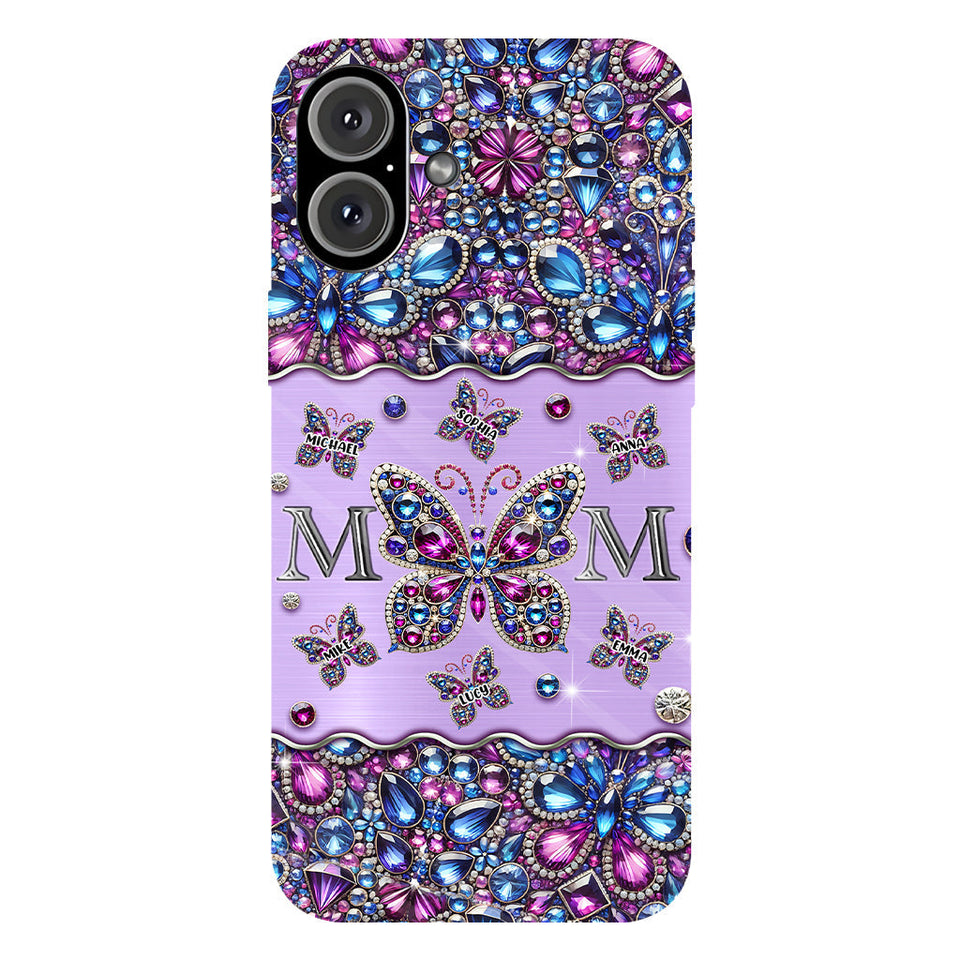 Mom And Children Butterflies - Personalized Mother Full Print Phone Case