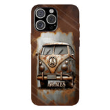 Camper Van Peace Symbol Vintage Soul - Personalized Hippie Full Print Phone Case