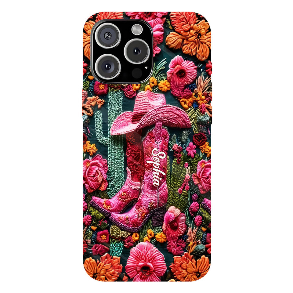 Pink Cowgirl - Personalized Country Girl Full Print Phone Case