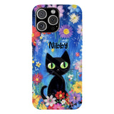 Cute Cat - Personalized Black Cat Full Print Phone Case