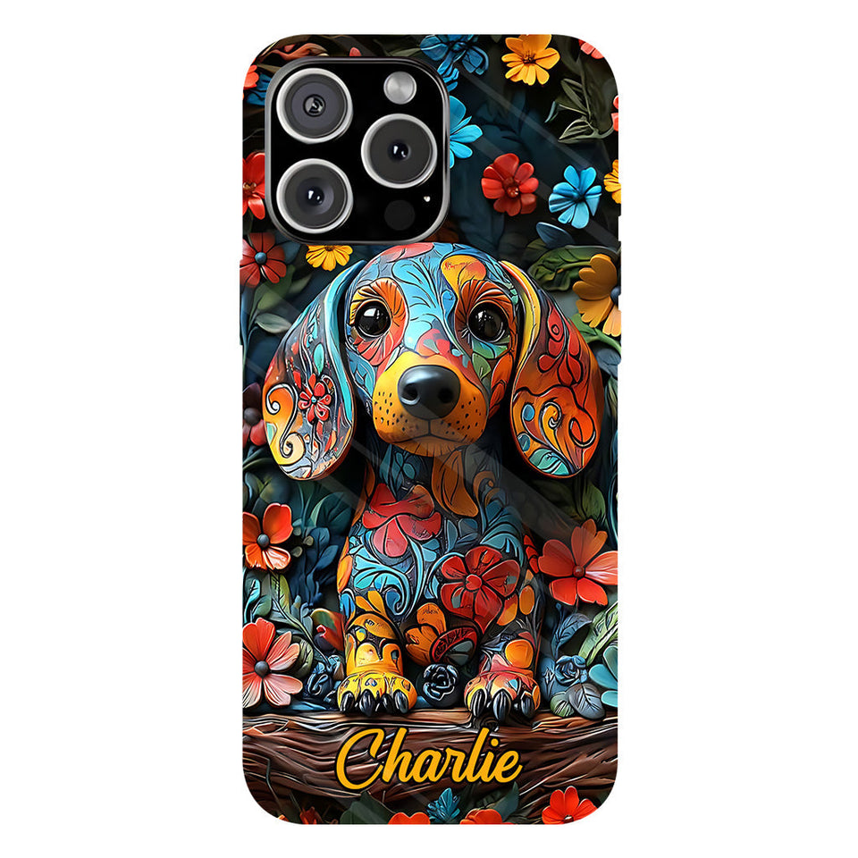 Love Dachshund - Personalized Dog Full Print Phone Case