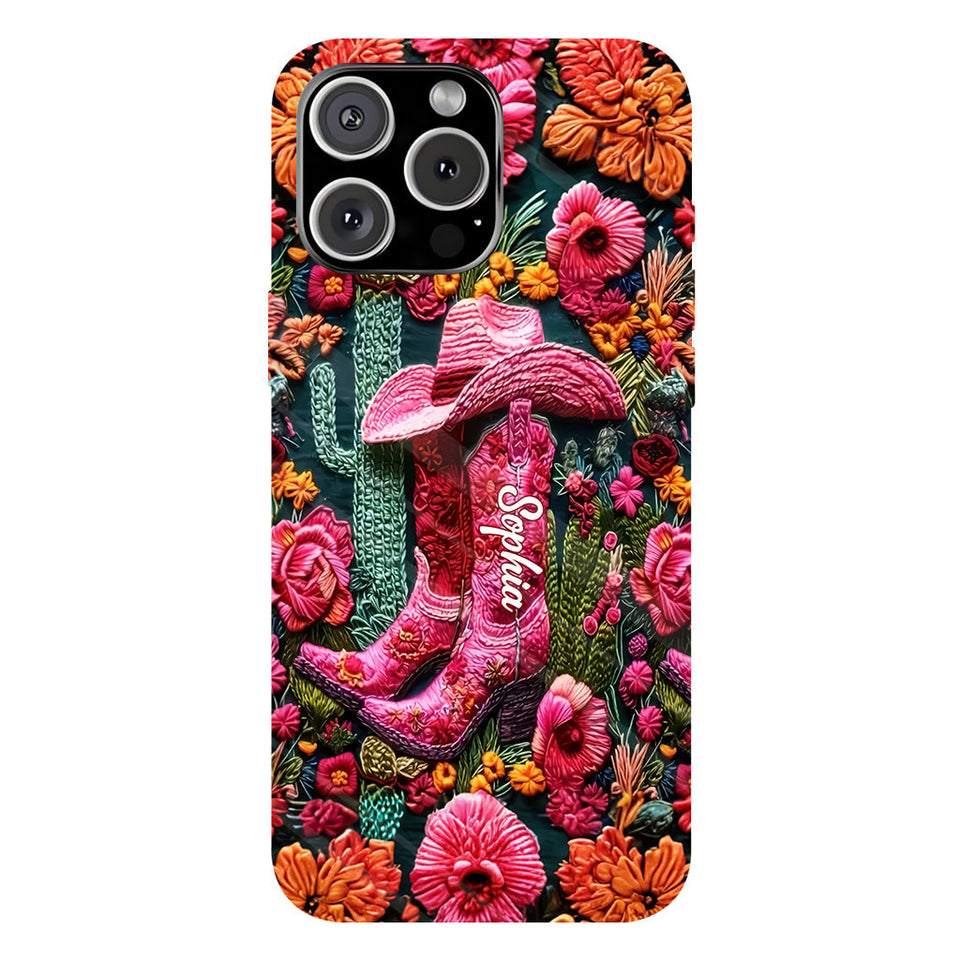 Pink Cowgirl - Personalized Country Girl Full Print Phone Case