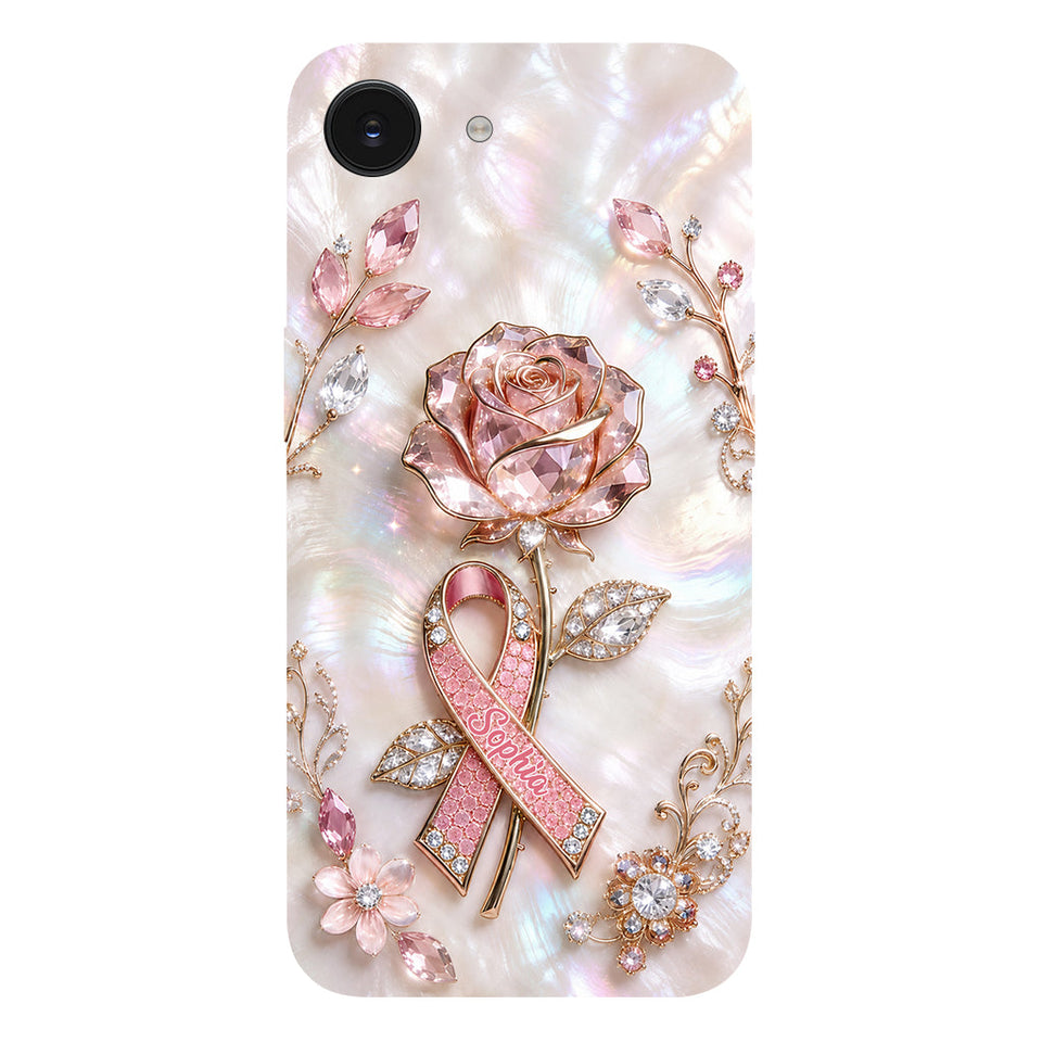 Faith Hope Love - Personalized Breast Cancer Awareness Full Print Phone Case & Phone Grip