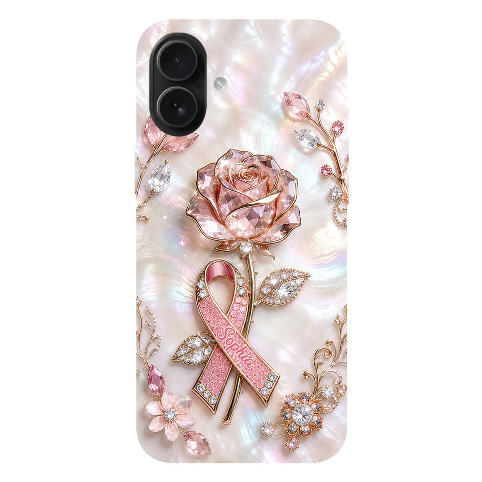 Faith Hope Love - Personalized Breast Cancer Awareness Full Print Phone Case & Phone Grip