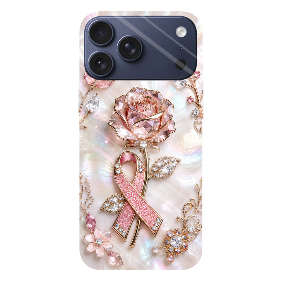 Faith Hope Love - Personalized Breast Cancer Awareness Full Print Phone Case & Phone Grip
